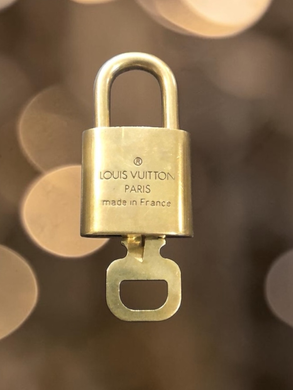Louis Vuitton Vintage Gold-tone Padlock and Key Set 303